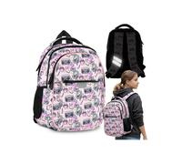 Musique, Sac à dos scolaire rigide pour fille, avec bandes réfléchissantes, à quatre compartiments 40x29x20cm, 23l