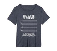 Musique sans Notes - The Sound of Silence T-Shirt, Femme Grandes Tailles, Bleu Chiné, 2X