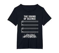 Musique sans Notes - The Sound of Silence T-Shirt, Femme Grandes Tailles, Noir, 3X
