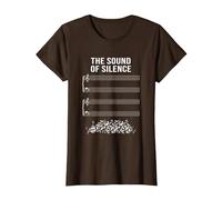 Musique sans Notes - The Sound of Silence T-Shirt, Femme, Marron, L