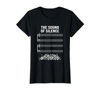 Musique sans Notes - The Sound of Silence T-Shirt, Femme, Noir, XS