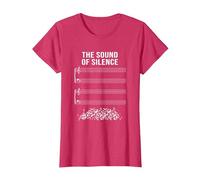 Musique sans Notes - The Sound of Silence T-Shirt, Femme, Rouge Chiné, XS