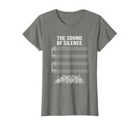 Musique sans Notes - The Sound of Silence T-Shirt, Femme, Vert Kaki chiné, 3XL
