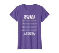 Musique sans Notes - The Sound of Silence T-Shirt, Femme, Violet Chiné, S