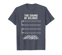 Musique sans Notes - The Sound of Silence T-Shirt, Homme, Bleu Chiné, M