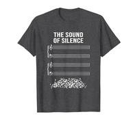 Musique sans Notes - The Sound of Silence T-Shirt, Homme, Chiné Foncé, 3XL
