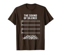 Musique sans Notes - The Sound of Silence T-Shirt, Homme, Marron, XL