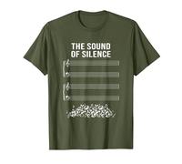 Musique sans Notes - The Sound of Silence T-Shirt, Homme, Olive, XXL