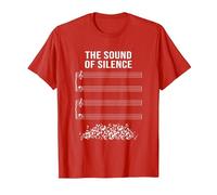 Musique sans Notes - The Sound of Silence T-Shirt, Homme, Rouge, S