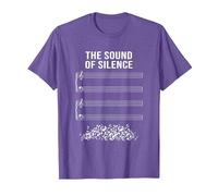 Musique sans Notes - The Sound of Silence T-Shirt, Homme, Violet Chiné, M