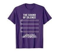 Musique sans Notes - The Sound of Silence T-Shirt, Homme, Violet, S