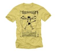Musique T-Shirt Homme DA VINCI ROCK GUITARE Jaune S L