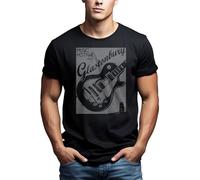 MAKAYA T-shirt homme Musique Rock Guitare Noir XL