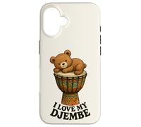 Musique - Teddy sur Un djembé avec Un Message 1 - Fan Fun Coque pour iPhone 16