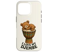 Musique - Teddy sur Un djembé avec Un Message 1 - Fan Fun Coque pour iPhone 16 Pro