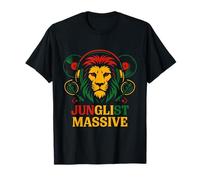 Musique Vinyle Junglist Massive Lion Rasta Colors DJ T-Shirt