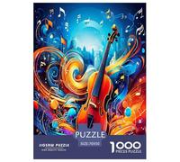 Musique Violon Puzzle 1000 Pièces Cadeau Unique Jeu Éduchatif Challenge Toy À De Qualité Supérieure Peinture Art pour Adultes Et Enfants À Partir De 12 Ans 70x50cm/1000pcs