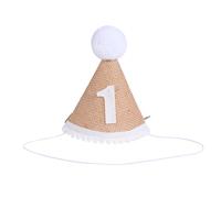 MUSISALY 1 Pc Accessoires de Chapeau de fête décoration Accessoires Photo Premier Anniversaire Mignonette Bonnet de fête d'anniversaire en Lin 1er Chapeau d'anniversaire Brown