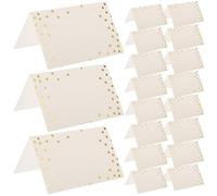 MUSISALY 100 Cartes de Mariage Marque-places en Papier à Points Dorés, Format Tente, 100 Pièces pour Décoration Table Mariage, Cartes de Nom de Table Élégantes et Pratiques