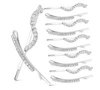 MUSISALY 12 Pcs Pinces À Cheveux Strass En Métal Épingles À Cheveux Délicates Poignées Coulissantes Simple Rangée Fine Strass Bobby Barrettes Pour Femmes Filles
