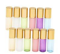 MUSISALY 12pièces Flacon Roll Huiles Essentielles Flacons Portables De Set Couvercle Doré Vert Blanc Bleu Rose