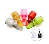 MUSISALY 15pièces Flacons à Ongles Transparents Verre De Vides Avec Pinceau Lot De Bouchons Ronds