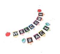 MUSISALY 2 Pièces Bannière Welcome Back To School Décoration Suspendue avec Motifs Colorés pour Salle de Classe et Fête de Rentrée