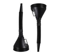 MUSISALY 2 pièces Entonnoir Moteur Plastique Noir avec Filtre pour Huile Essence et Kérosène Embout Long pour Remplissage Précis et Stockage Compact
