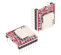 MUSISALY 2 Pièces Mini Lecteur Mp3 Rouge avec Module de Carte Mémoire, Lecture Locale Compatible avec Piles AA, pour Projets Audio et Véhicules Intelligents