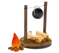 MUSISALY 2 pièces Miniature Vintage Stove Ornament Set Décor Campfire et Cuisine pour Maison de Poupée Accessoires Cabane Garçon Fille Modèle Suspendu Rustique