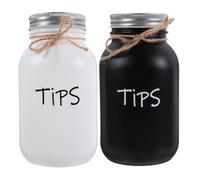 MUSISALY 2 pièces Pot à Pourboires Verre Tirelire Hermétique pour Économies de Monnaie Décoratif pour Bar et Maison