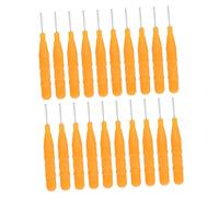 MUSISALY 20 Pièces micro brosse à sourcils avec capuchon Brosse correctrice brosse de nettoyage des cils front petit bobine mini pinceau de maquillage brosse en nylon polypropylène Orange