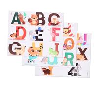 MUSISALY 26pièces Stickers Lettres Colorées Non-magnétiques Décorations Murales Alphabet Animaux Éducatifs