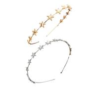 MUSISALY 2pièces Five-pointed Star Hairbands for Girls Alloy Headbands with Shiny Stars for Parties and Special Occasions