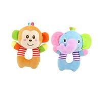 MUSISALY 2pièces o Adorable Animal Rattle Toys Jouets Éveil Pour Bébés Monkeys Elephants Stimule Audition Coordination Des