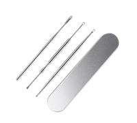MUSISALY 3 Pièces Cuillères à Oreille en Acier Inoxydable Argenté, Antirouille et Facile à Nettoyer Petite Brosse, Nettoyage des Oreilles en Famille