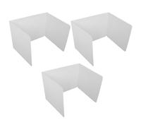 MUSISALY 3 Pièces Séparateur de Bureau Blanc en Plastique pour Élèves, | 17 X 14x13 Pouces, Surface Essuyable, pour Bibliothèques et Travail Collaboratif