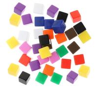 MUSISALY 30 Dés Vierges Carrés en Plastique Lisse, Coloris Variés, 30 Pièces pour Fabrication Personnalisée, Accessoires de Bricolage pour Jeux de Société et Apprentissage Ludique
