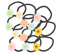 MUSISALY 30 Pièces cravate de cheveux de marguerite Sèche-cheveux corde à cheveux tropicale Titulaires bandeau tacheté ruban spa corde à cheveux femme Bande de cheveux pour filles Plastique