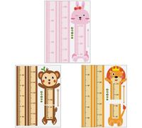 MUSISALY 3ensembles Toise Murale Pour Garçon Fille Avec Motif Animaux De Dessin Animé Autocollant Pour Mesurer La Décoration Intérieur