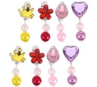 MUSISALY 4 paires Boucles Oreilles Clip pour Fille sans Piercing Bijoux Décoratifs Pendants Confortables et Faciles à Porter Accessoires pour Fête Anniversaire et Plage