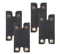 MUSISALY 4 Pièces Lot de 4 Protège-Têtes de Rasoir Manuel en Cuir Noir Étui de Protection pour Tête de Rasoir Double Tranchant Housse de Voyage Antichoc de Sécurité Accessoires de Rasage