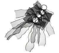 MUSISALY 4 Pièces Nœud Élastique à Cheveux Avec Nœud Élastiques à Cheveux Pour Femmes Accessoires Pour Cheveux Fille Arc Élastique Cheveux Corde Un Ruban à Cheveux Organza Black