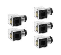 MUSISALY 5 Pièces Connecteur à Broches avec Voyant Lumineux pour Électrovanne, Installation Rapide en Plastique, pour Montage de Vannes Hydrauliques Industrielles