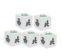 MUSISALY 5 pièces Dés Mahjong Acrylique Cubiques avec Directions du Vent pour Jeux de Société Accessoires pour Bar et Réunions Familiales