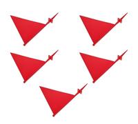 MUSISALY 5 Pièces Lot de 5 Drapeaux de Balisage Rouge en Plastique Abs Résistant aux Intempéries, Marquage de Jardin, Ferme et Sentiers, Marqueurs de Pelouse Réutilisables pour Délimitation
