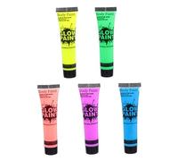 MUSISALY 5 Pièces maquillage fluorescent peinture fluo fluo peinture fluo pour le corps néon body painting peinture fluorescente pour le visage peinture faciale réactive aux UV pigment