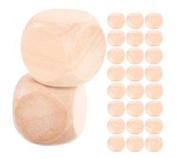 MUSISALY 50 Dés en Bois Vierges à 6 Faces Arrondies 18 MM Cubes Carrés pour Loisirs Créatifs Bricolage Jeux de Société et Activités Festives Matériel DIY Polyvalent pour Projets