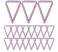 MUSISALY 50 Rubans de Récompense Patriotique Rouge Blanc et Bleu avec Clip Métallique Lanières Plates pour Médailles Sportives et Scolaires Corde Confortable et Résistante pour