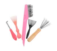 MUSISALY 5pcs Hair Peigt Cleaner Toolt Set Pour Les Barbiers Et À La Maison Utiliser Les Dents Larges Dentaires Et Peignes D'air Portables Faciles À Nettoyer Mini Cleaner Peigl Cleaner